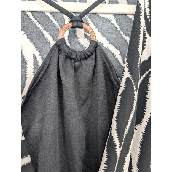 VTG Y2K Zebra Print Layered Wrap‎ Halter Fairy Grunge Baddie Mobwife Tank Medium - Picture 3 of 8